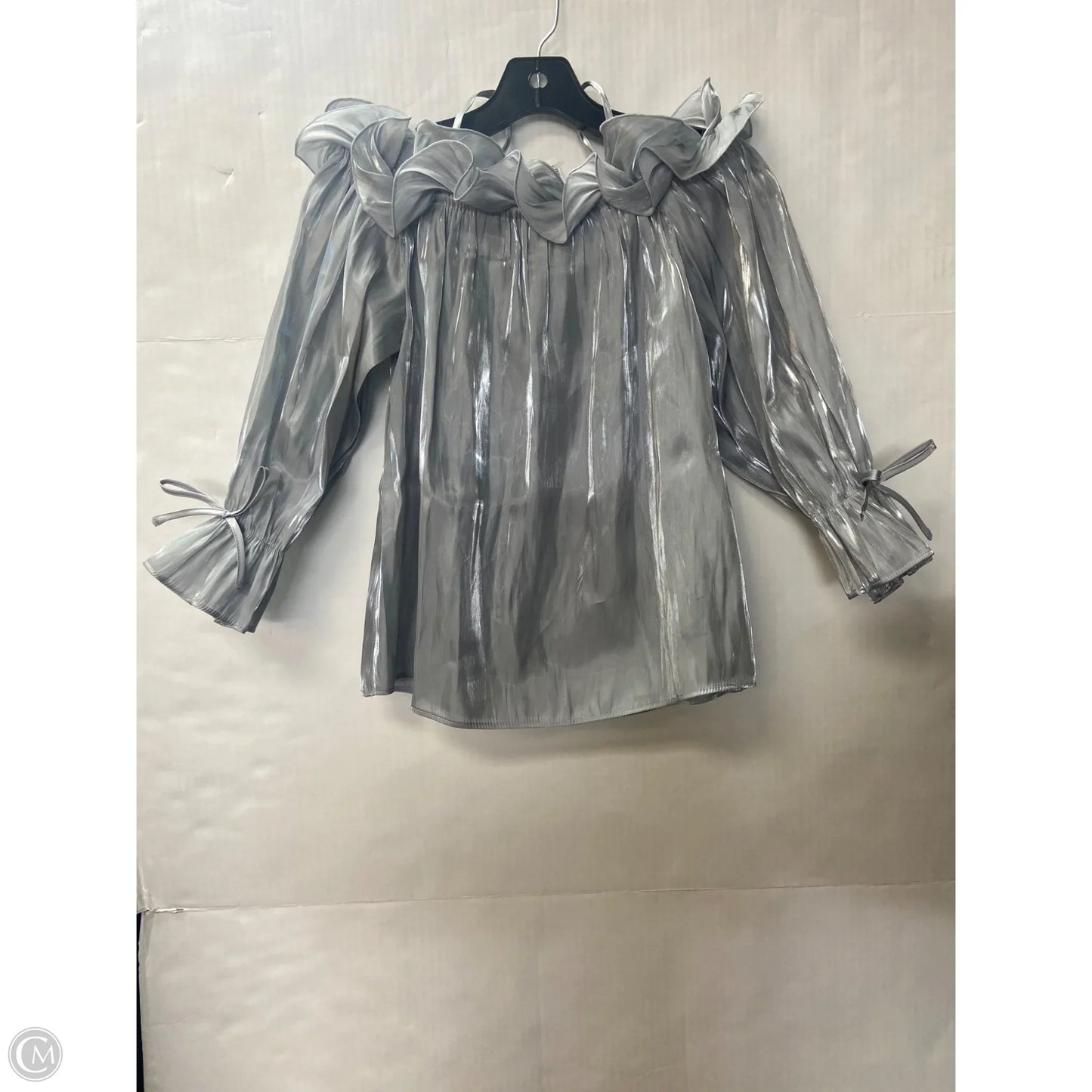 Top Long Sleeve By Cato In Silver, Size: Xs