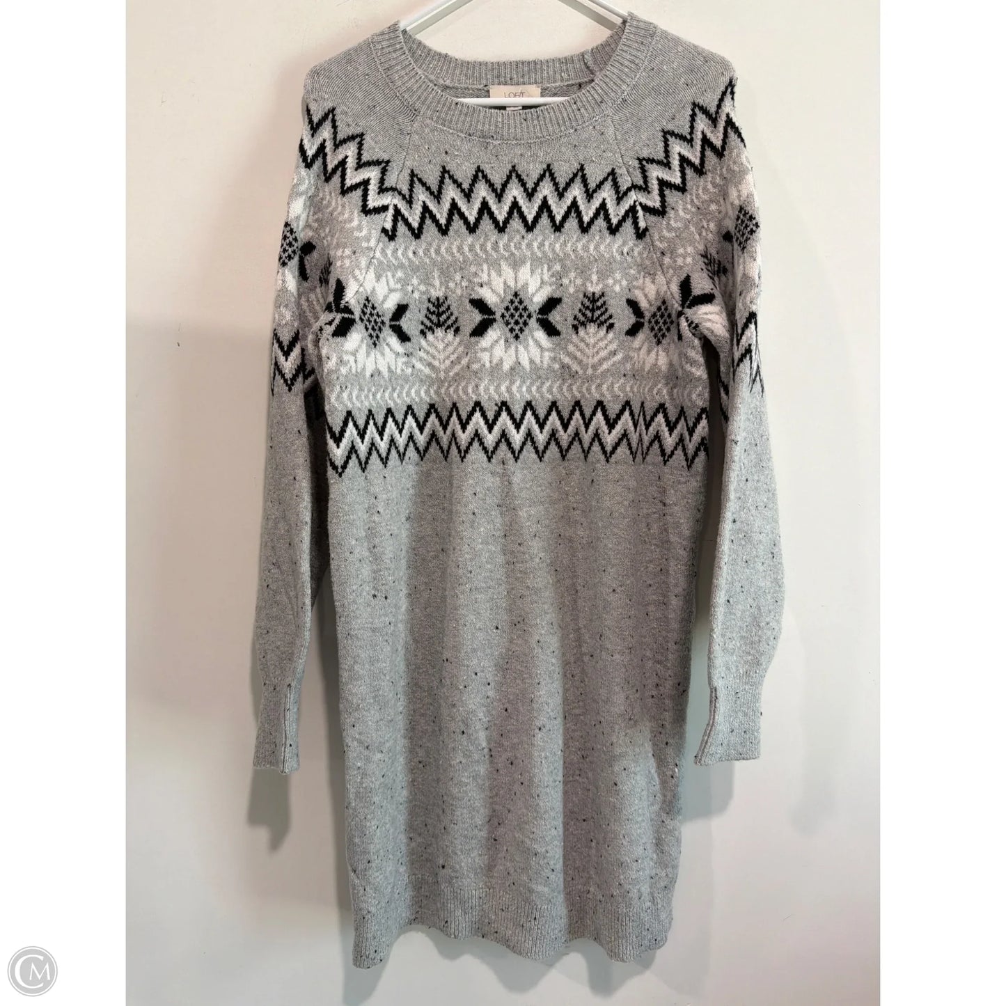 Dress Casual Midi By Loft In Grey, Size: M