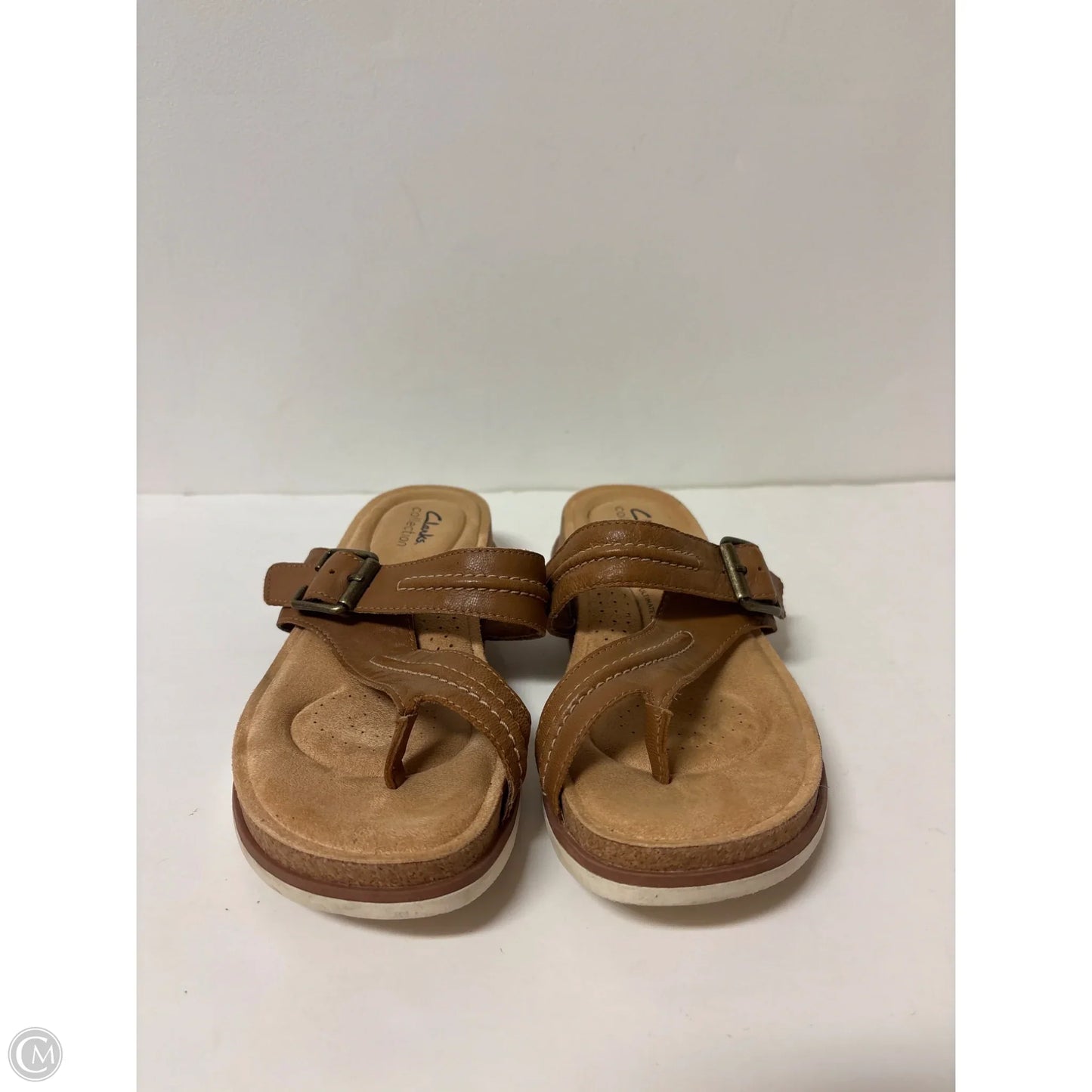Sandals Heels Platform By Clarks In Brown, Size: 9