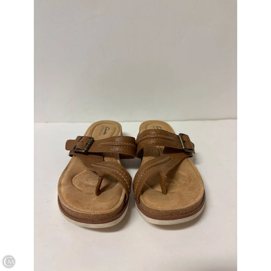 Sandals Heels Platform By Clarks In Brown, Size: 9