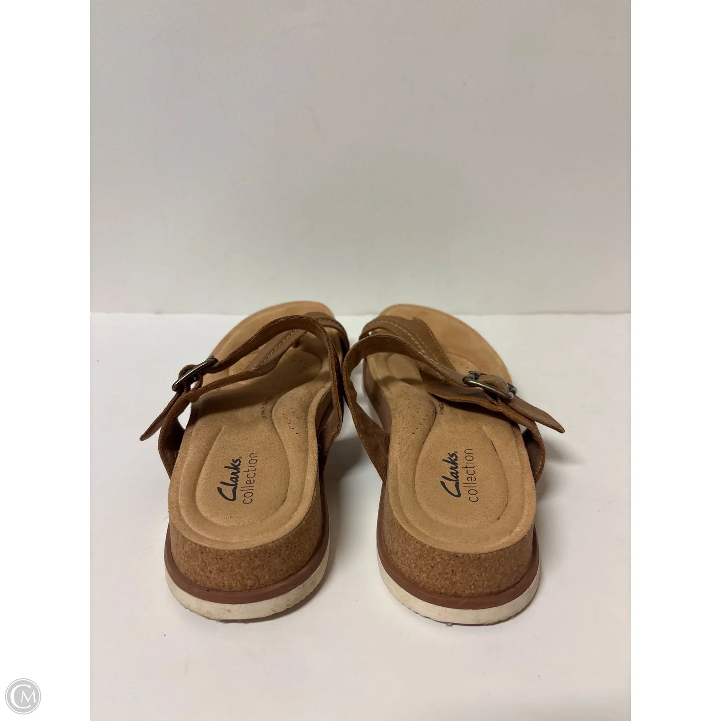 Sandals Heels Platform By Clarks In Brown, Size: 9