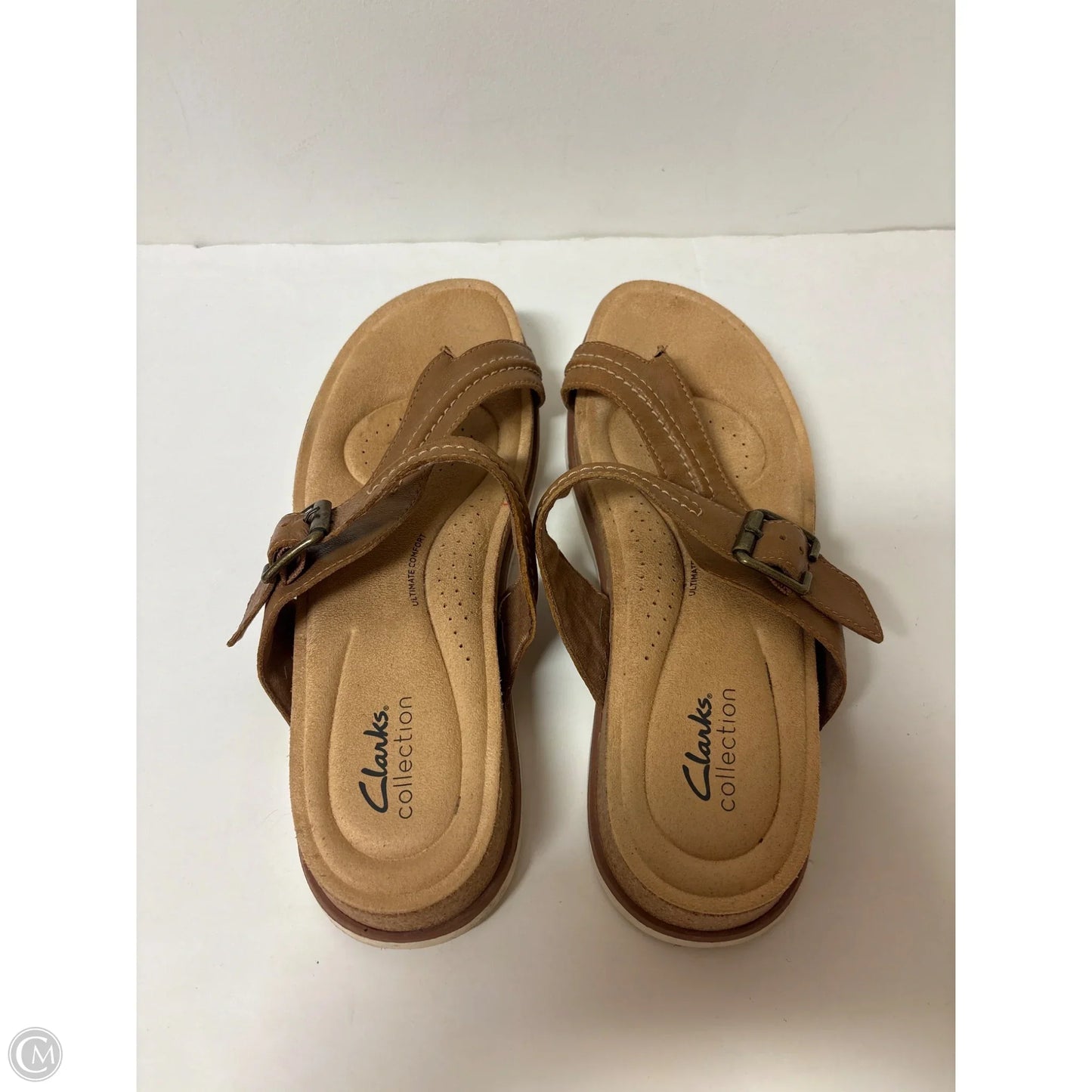 Sandals Heels Platform By Clarks In Brown, Size: 9