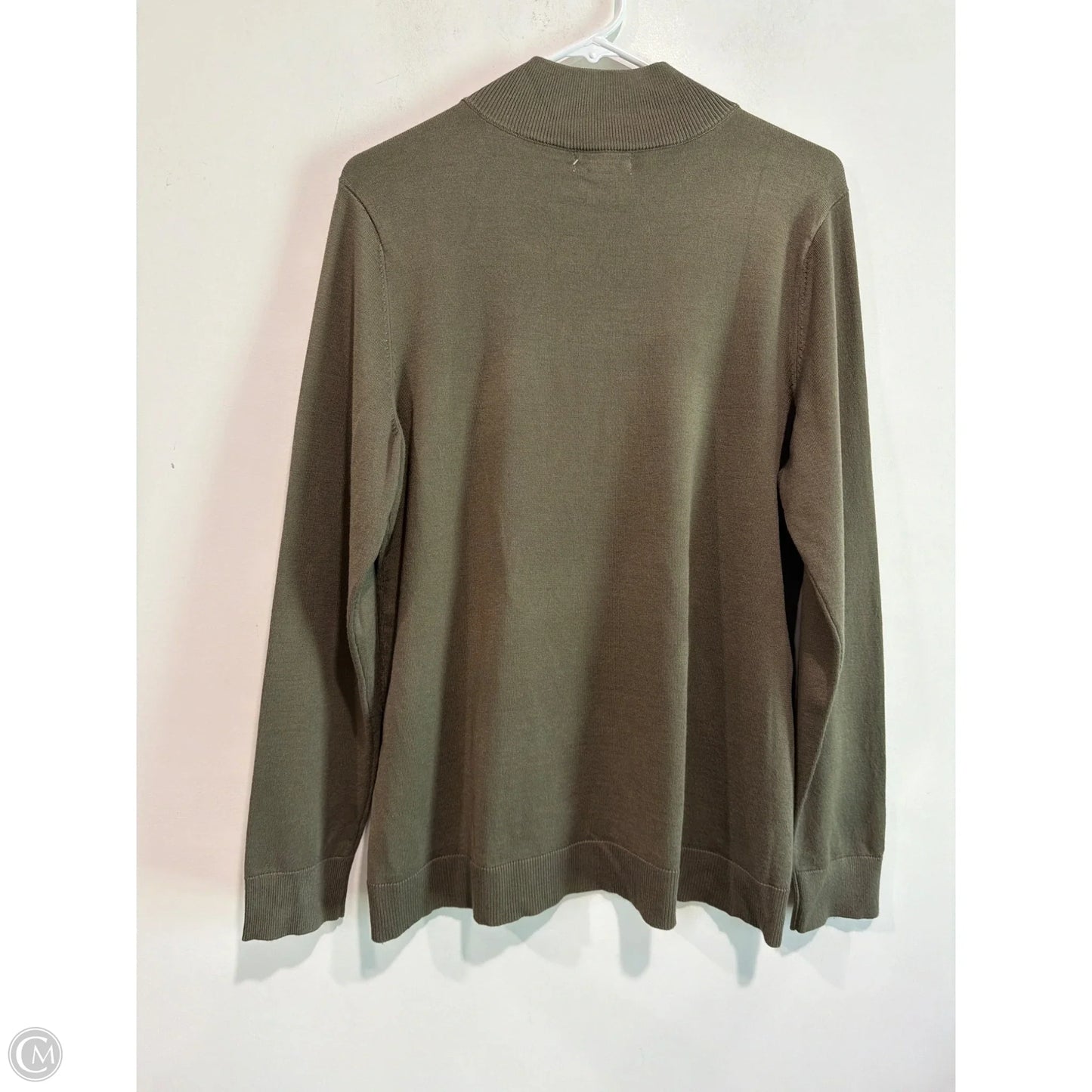 Top Long Sleeve By Calvin Klein In Green, Size: L