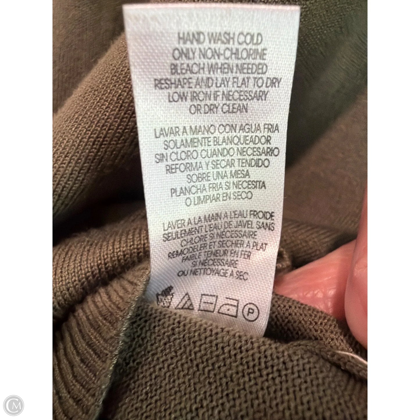 Top Long Sleeve By Calvin Klein In Green, Size: L