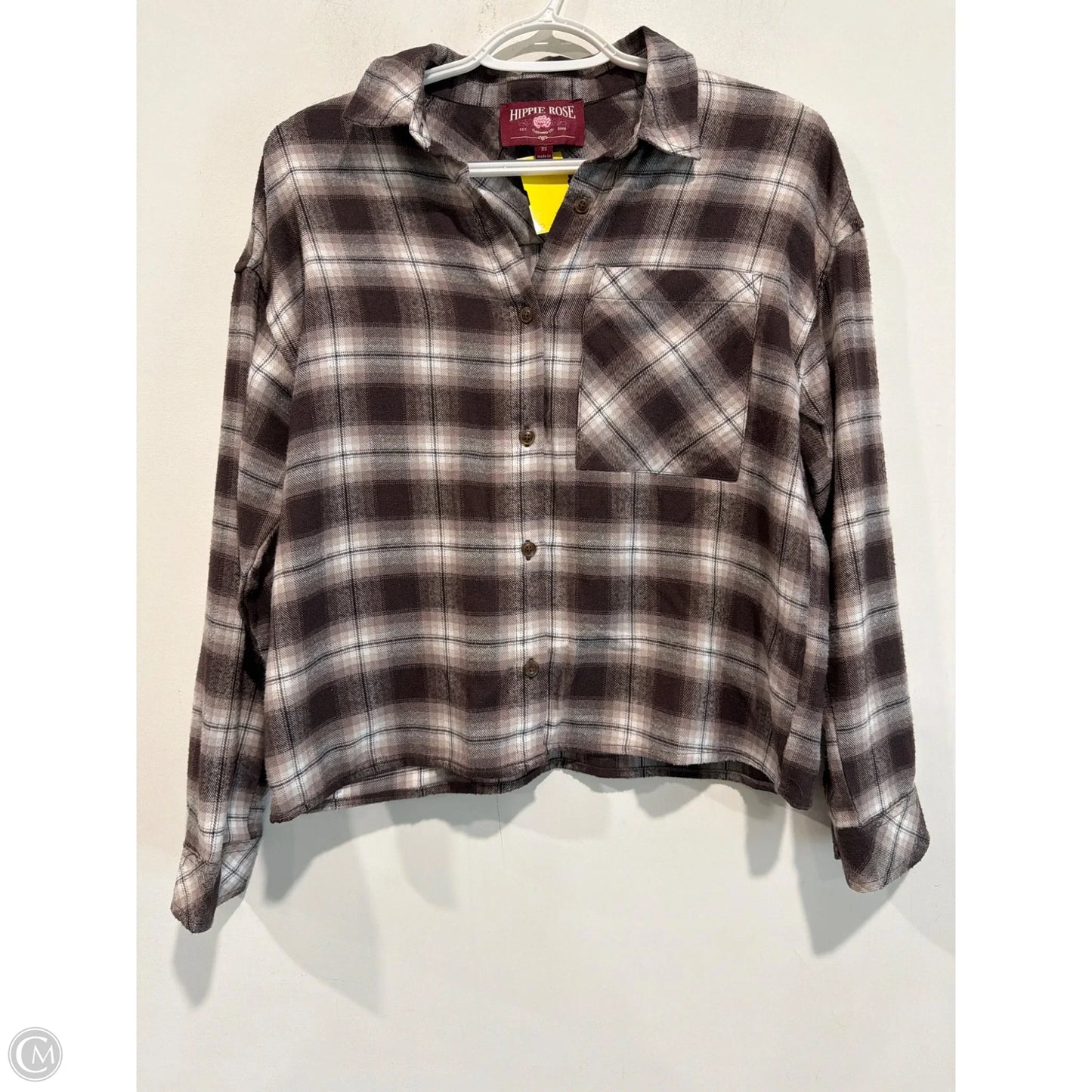 Top Long Sleeve By Hippie Rose In Grey, Size: Xs