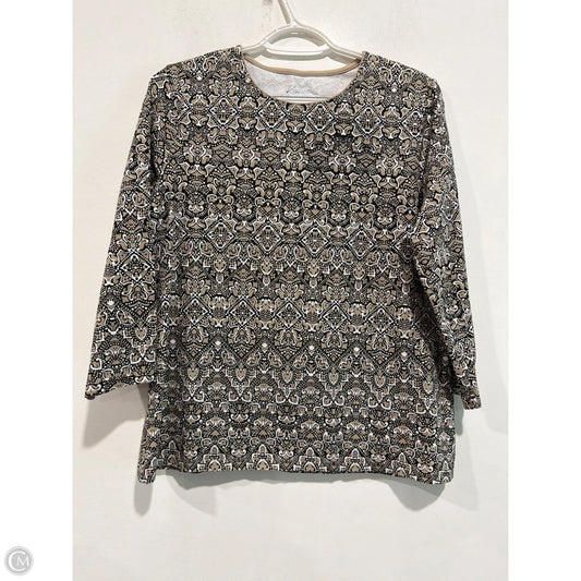 Top Long Sleeve By Kim Rogers, in Tan, Size: PM