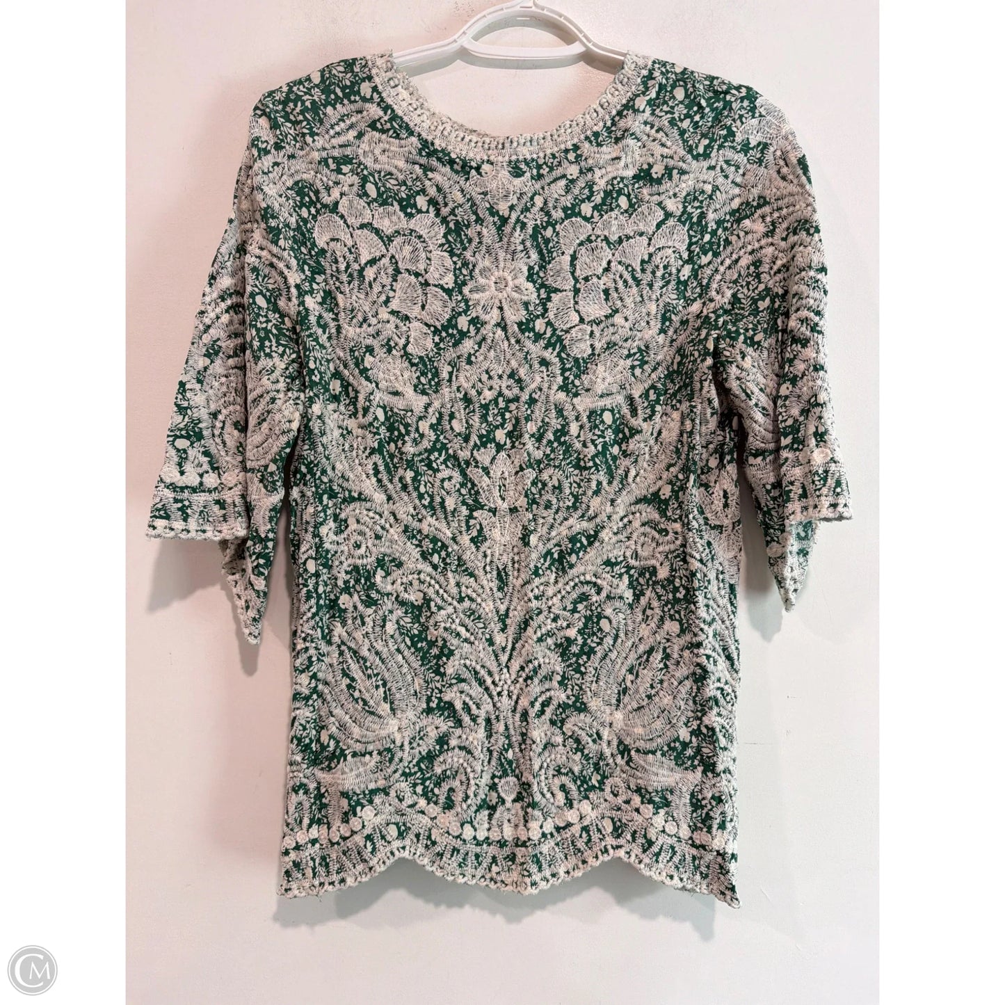 Top Long Sleeve By Solitaire In Green, Size: M