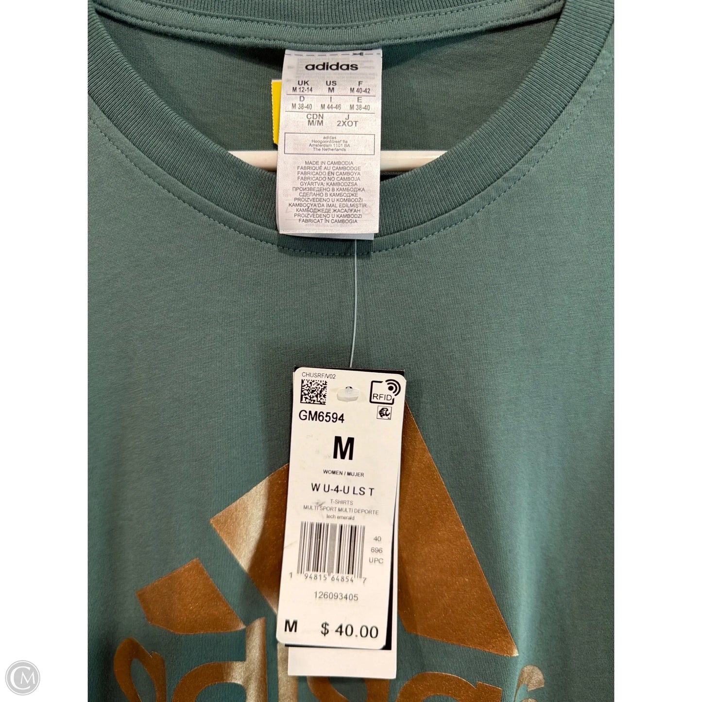 Top Long Sleeve By Adidas In Green, Size: M