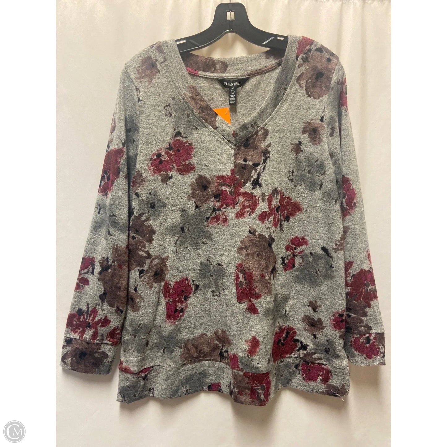 Top Long Sleeve By Ellen Tracy In Grey, Size: L