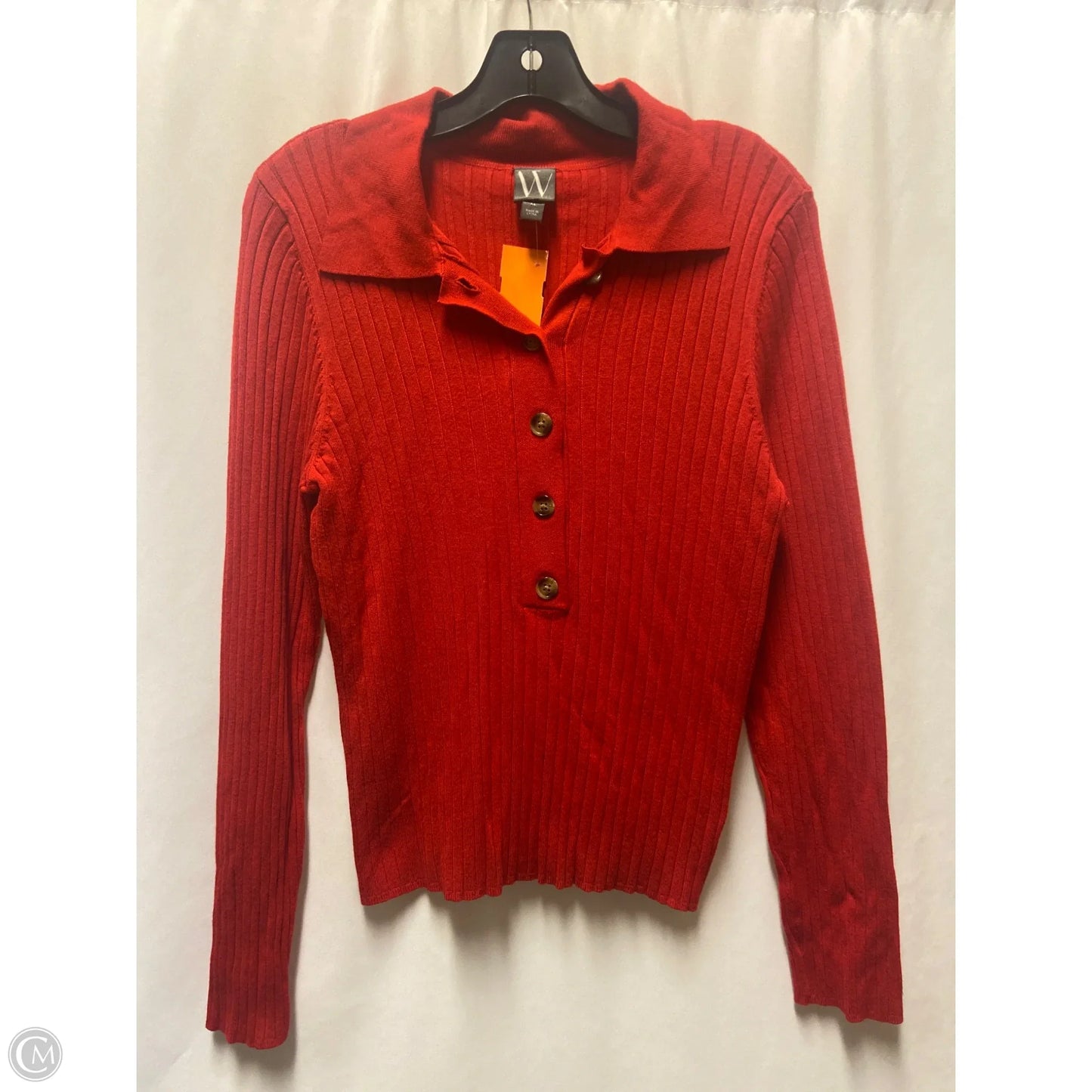 Top Long Sleeve By Worthington In Red, Size: Xl