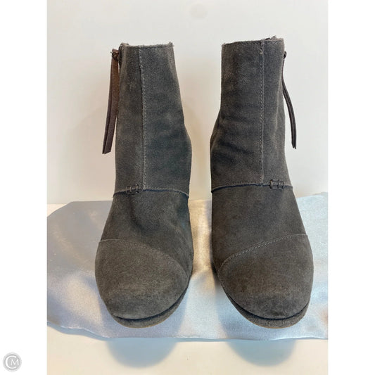 Shoes Heels Wedge By Toms In Grey, Size: 8.5