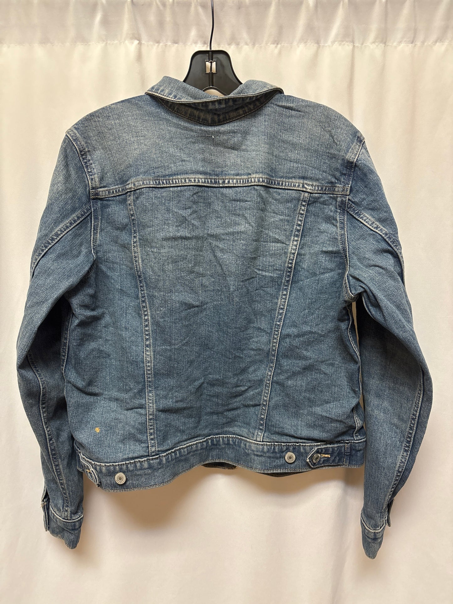 Jacket Denim By Lucky Brand In Blue Denim, Size: L