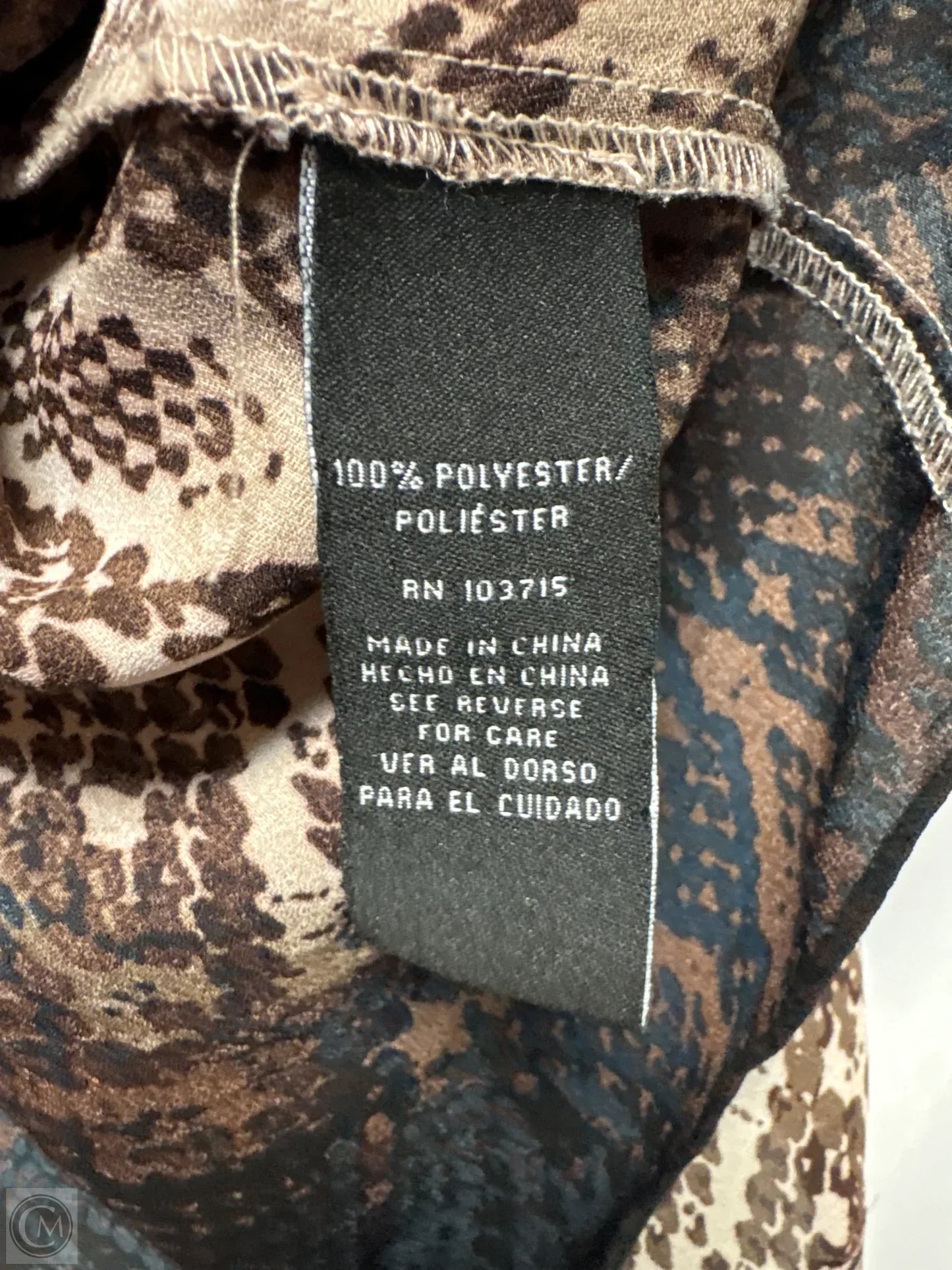 Top Long Sleeve By Zac And Rachel In Snakeskin Print, Size: 3x