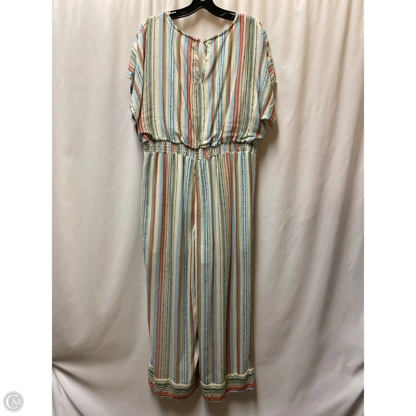 Jumpsuit By Blue Rain In Blue & Cream, Size: Xl