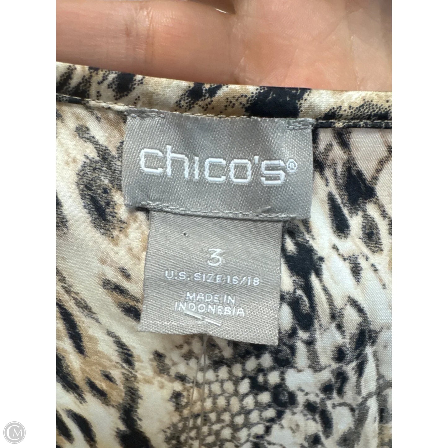 Top Short Sleeve By Chicos In Animal Print, Size: Xxl