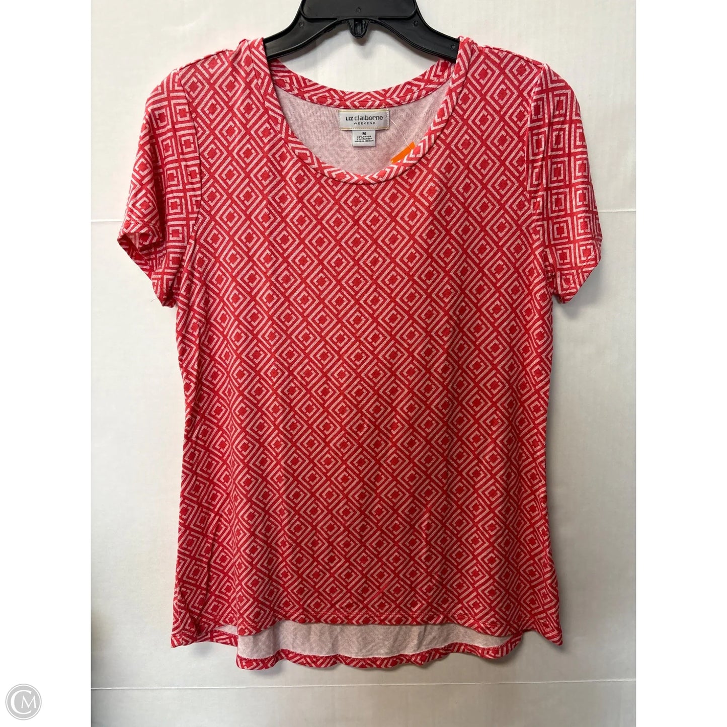 Top Short Sleeve By Liz Claiborne In Coral, Size: M