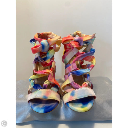 Sandals Heels Stiletto By Gianni Bini In Rainbow Print, Size: 8.5