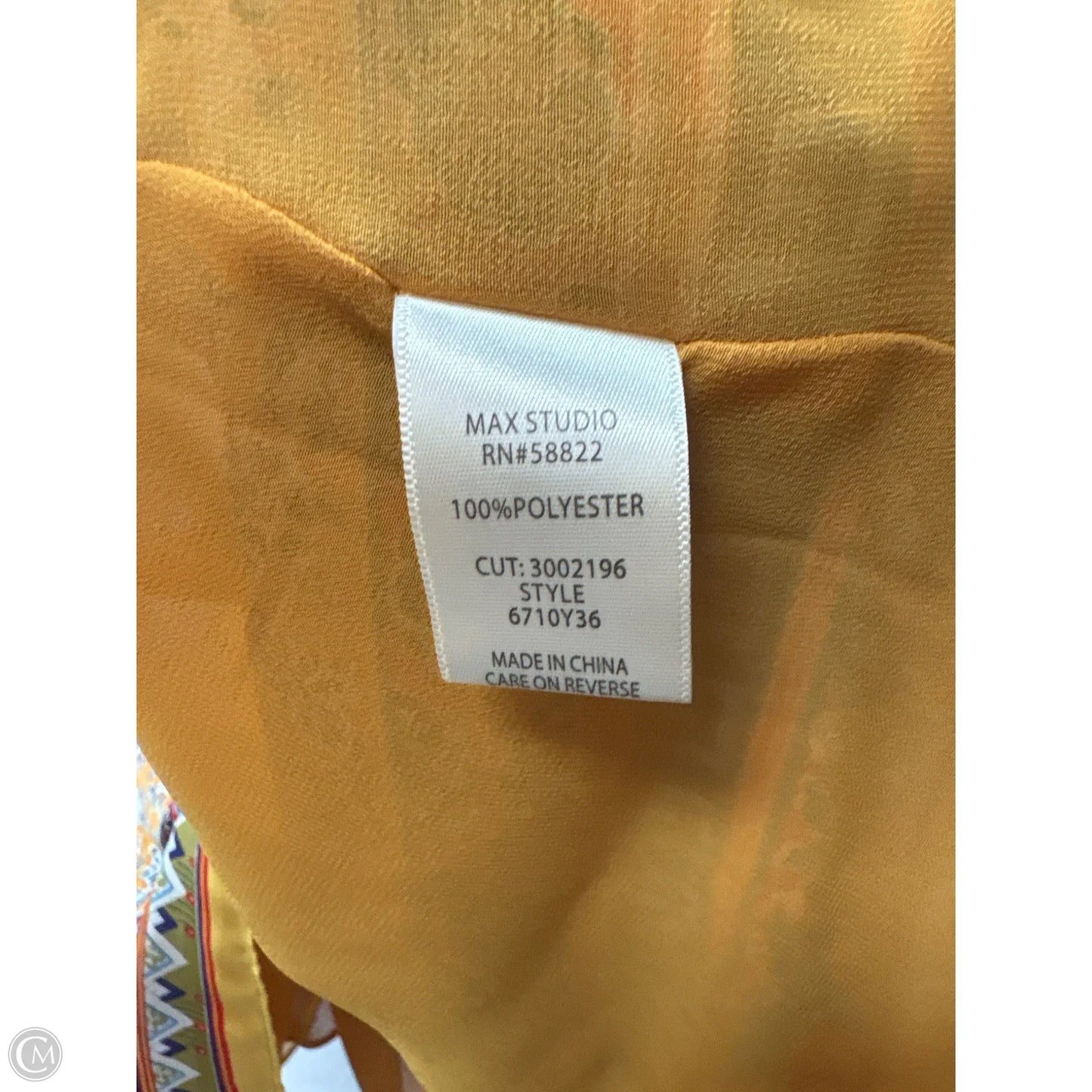 Top Sleeveless By Max Studio In Yellow, Size: L