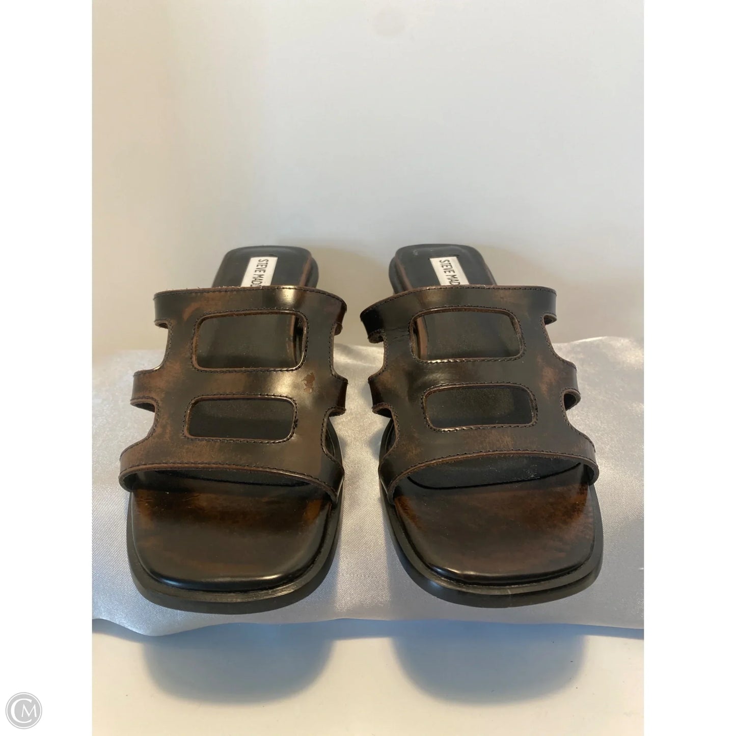 Sandals Heels Block By Steve Madden In Brown, Size: 7