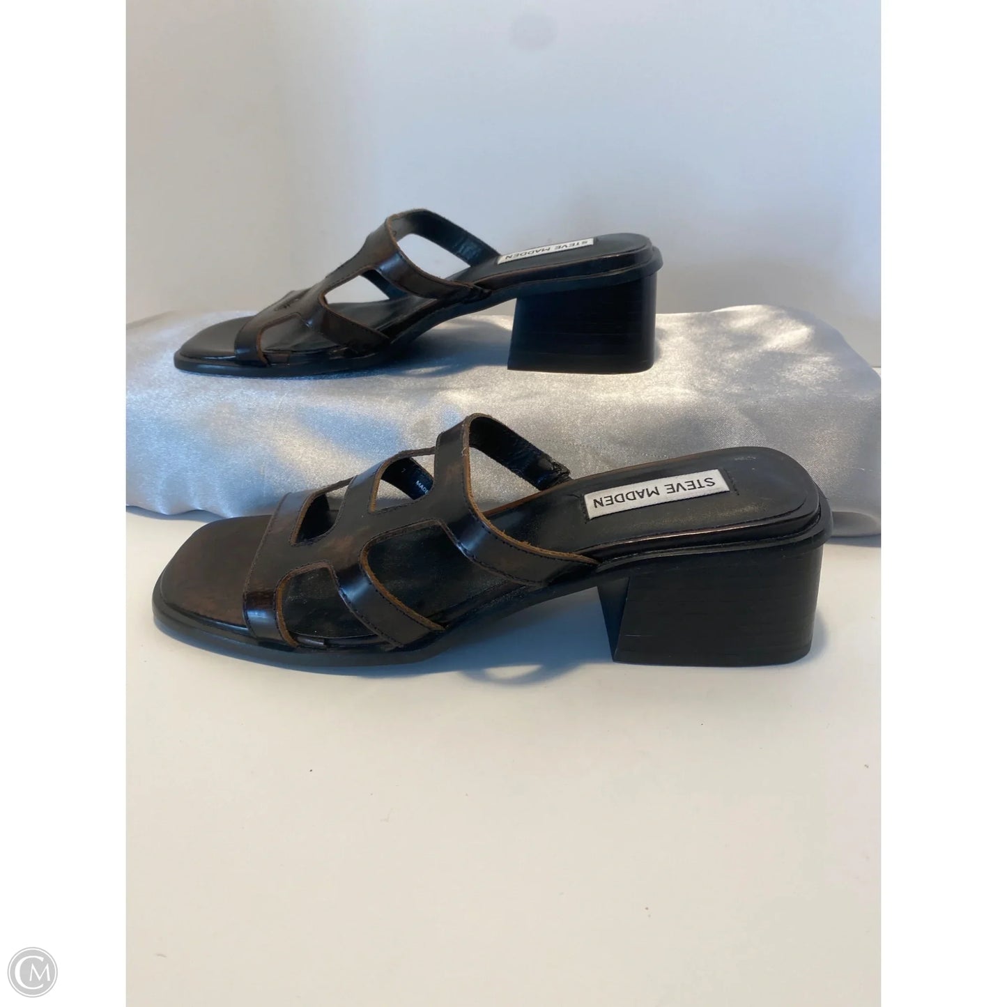 Sandals Heels Block By Steve Madden In Brown, Size: 7