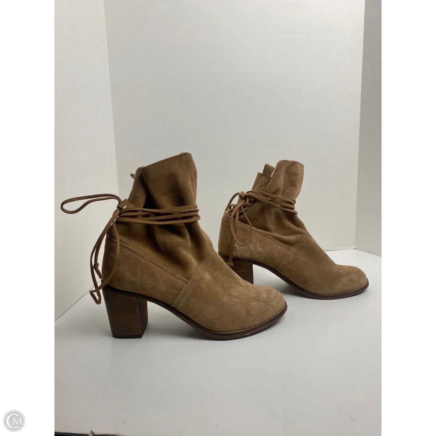 Boots Ankle Heels By Toms In Brown, Size: 9.5