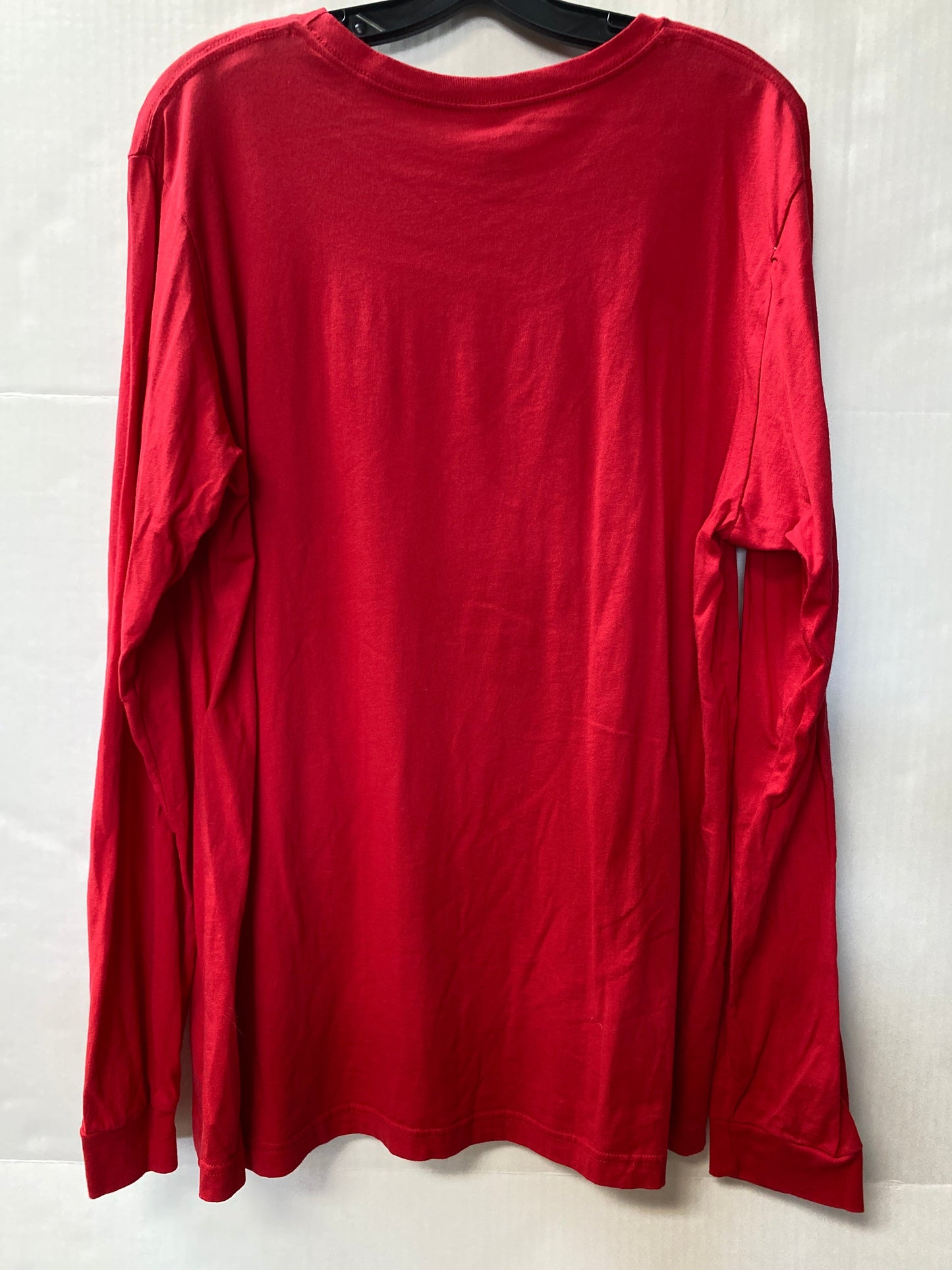 Top Long Sleeve By Bella + Canvas In Red, Size: Xl