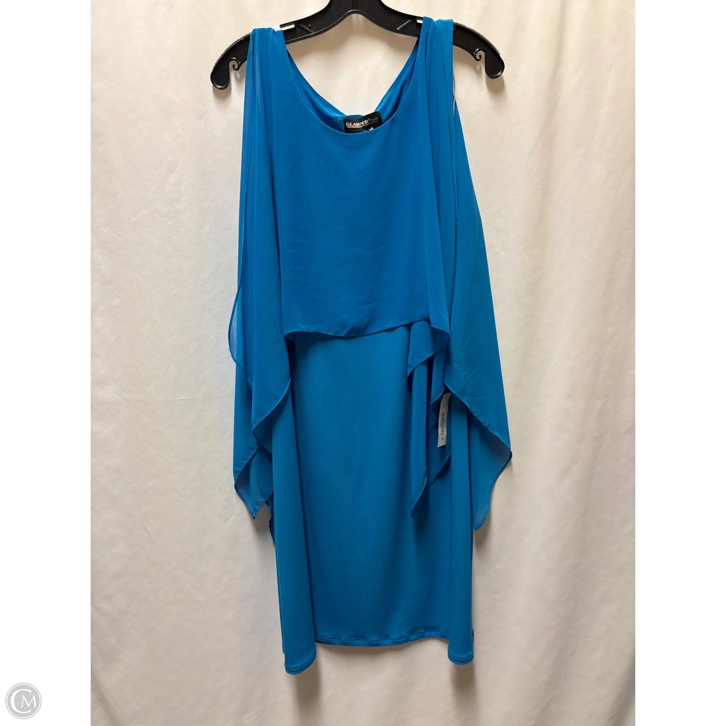 Dress Party Midi By Glamour In Blue, Size: L
