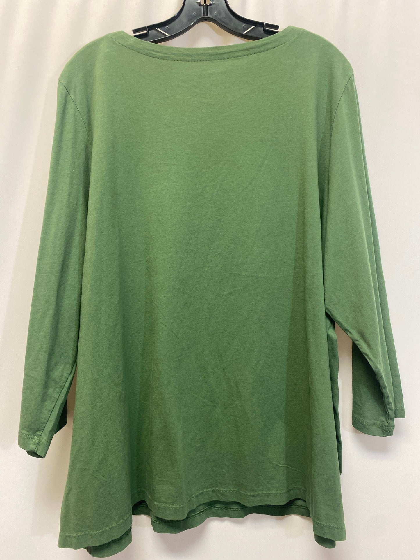 Green Top Long Sleeve Kim Rogers, Size 3x