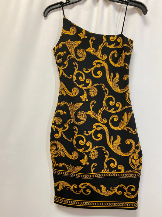 Black & Yellow Dress Casual Midi Guess, Size Xs