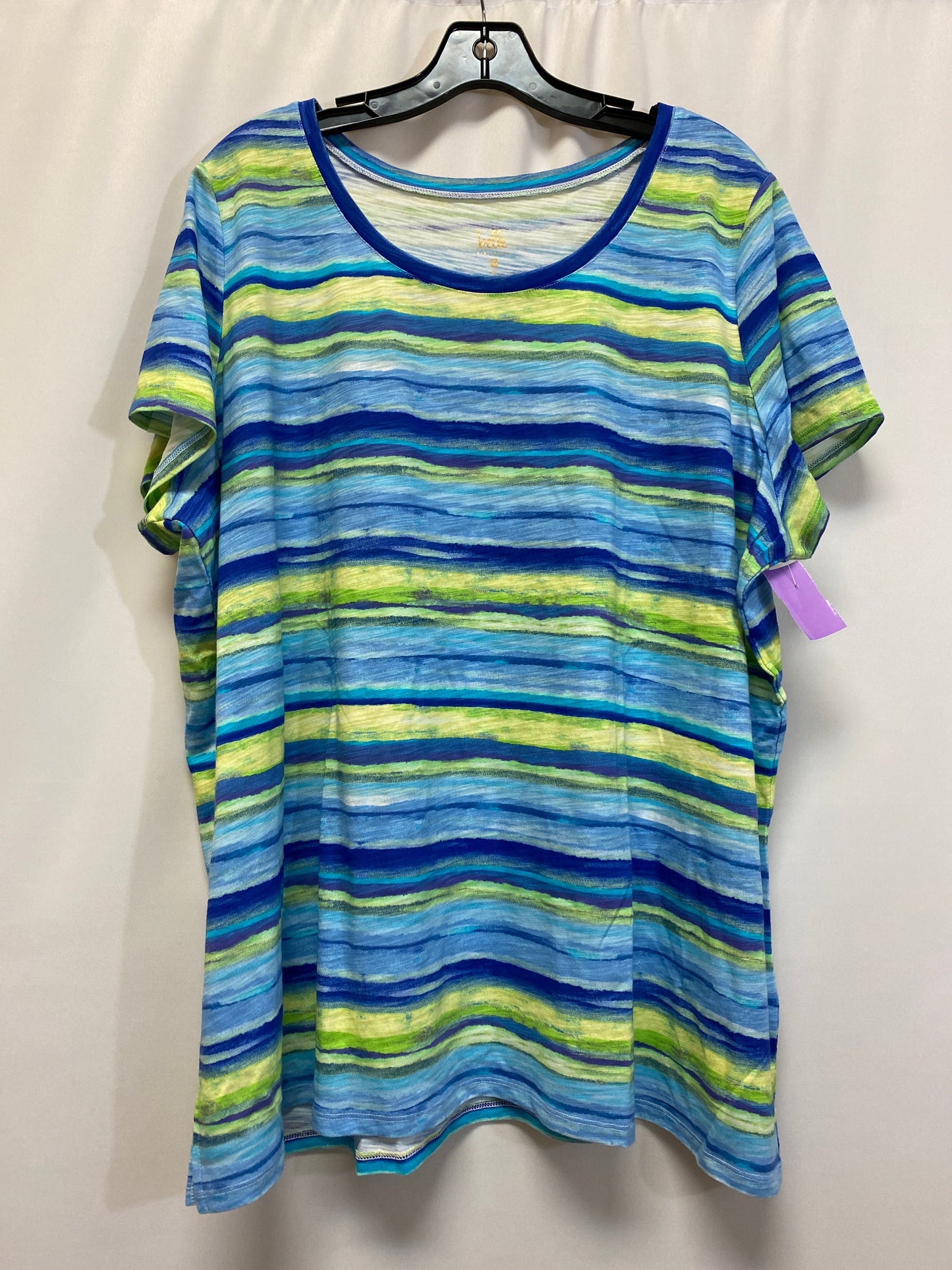 Blue & Green Top Short Sleeve Clothes Mentor, Size 2x