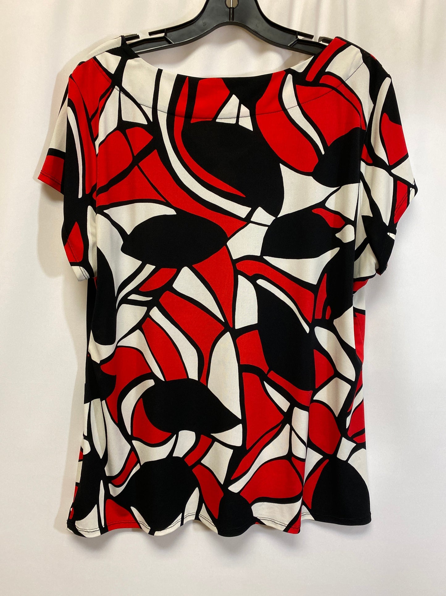 Black & Red Top Short Sleeve Josephine Chaus, Size Xxl