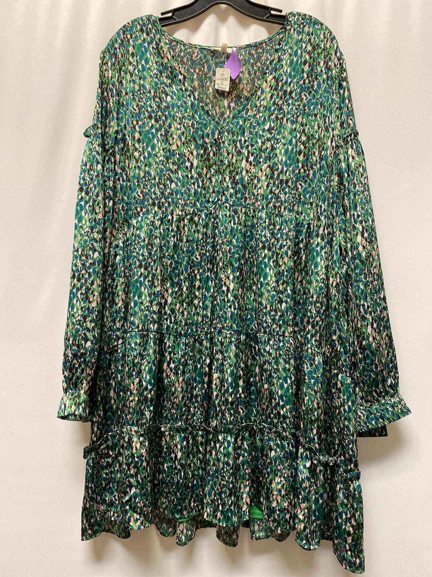 Green Dress Casual Midi Easel, Size 1x