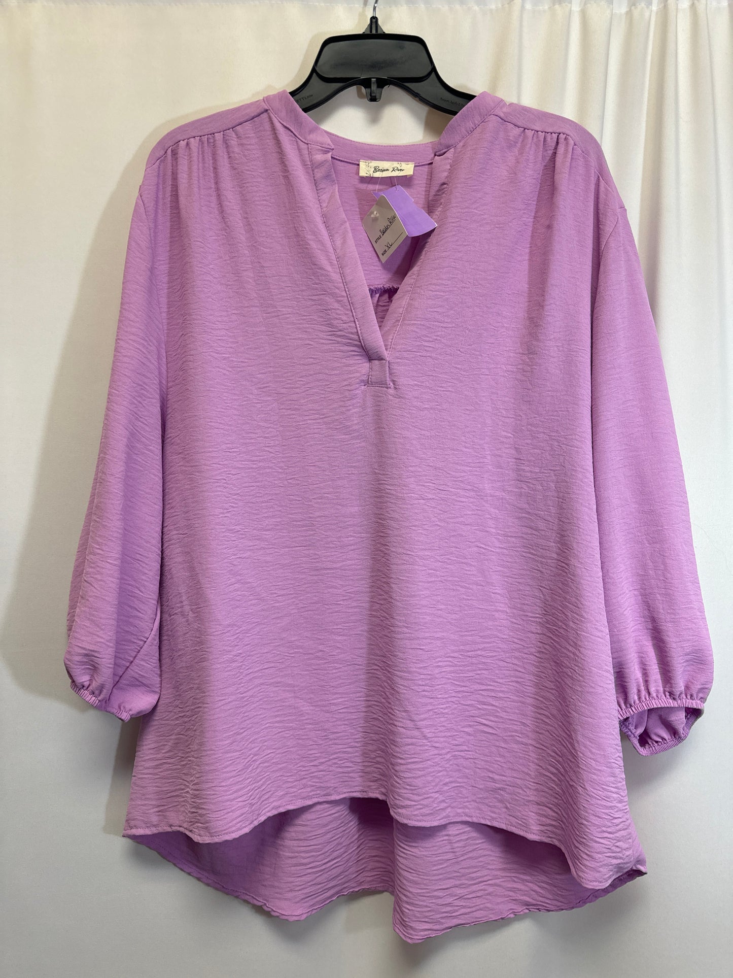 Purple Top 3/4 Sleeve Clothes Mentor, Size Xl