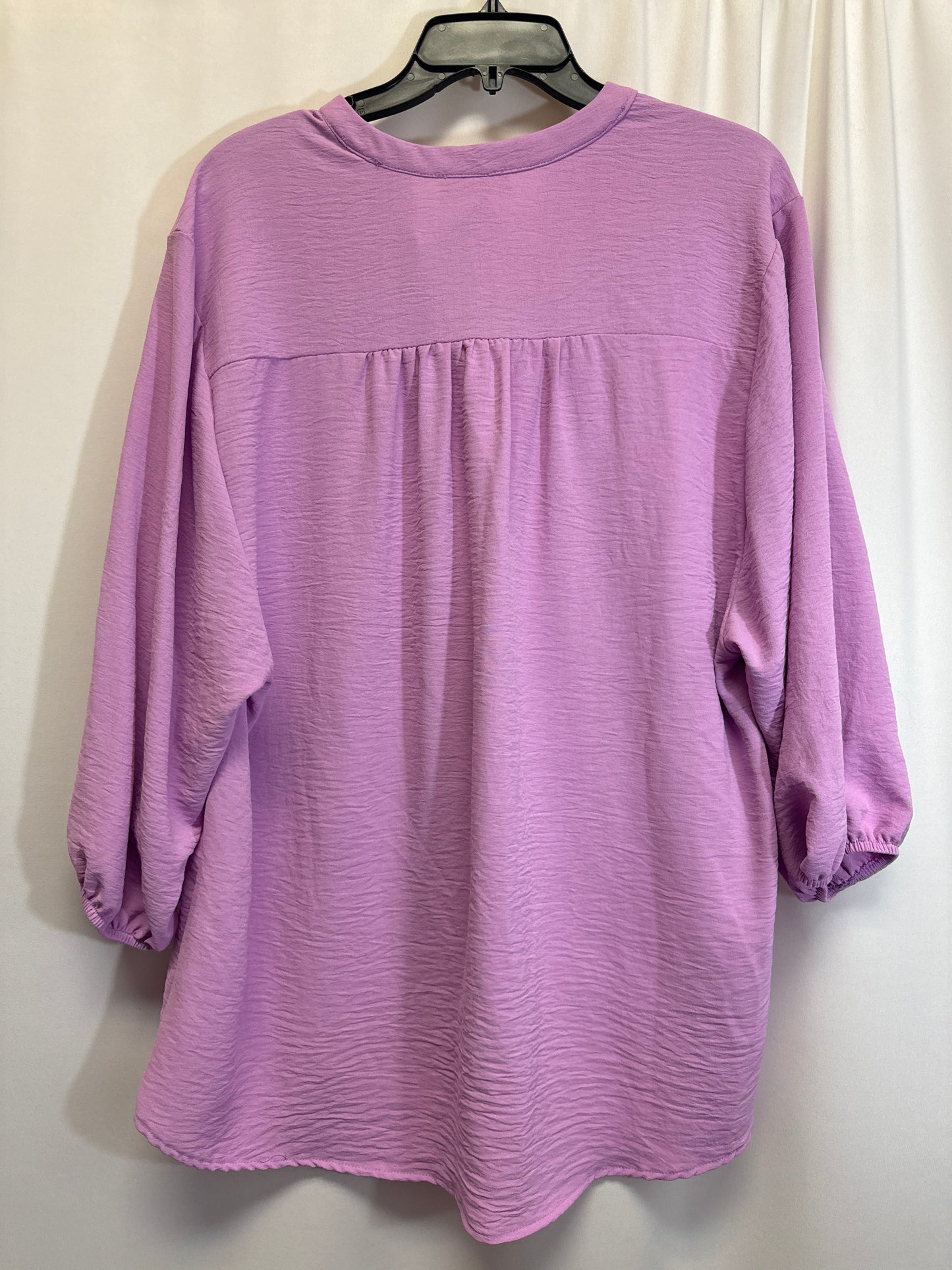 Purple Top 3/4 Sleeve Clothes Mentor, Size Xl