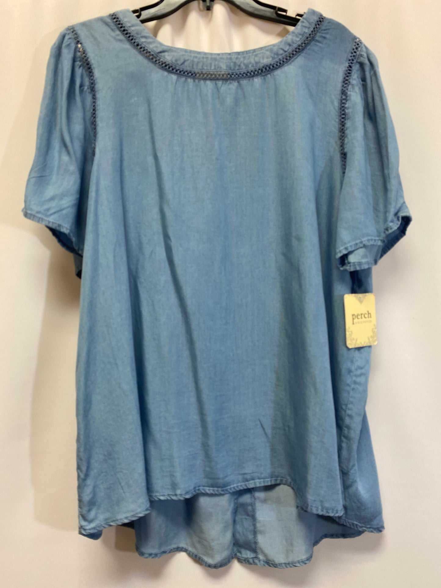 Blue Top Short Sleeve Blu Pepper, Size 2x