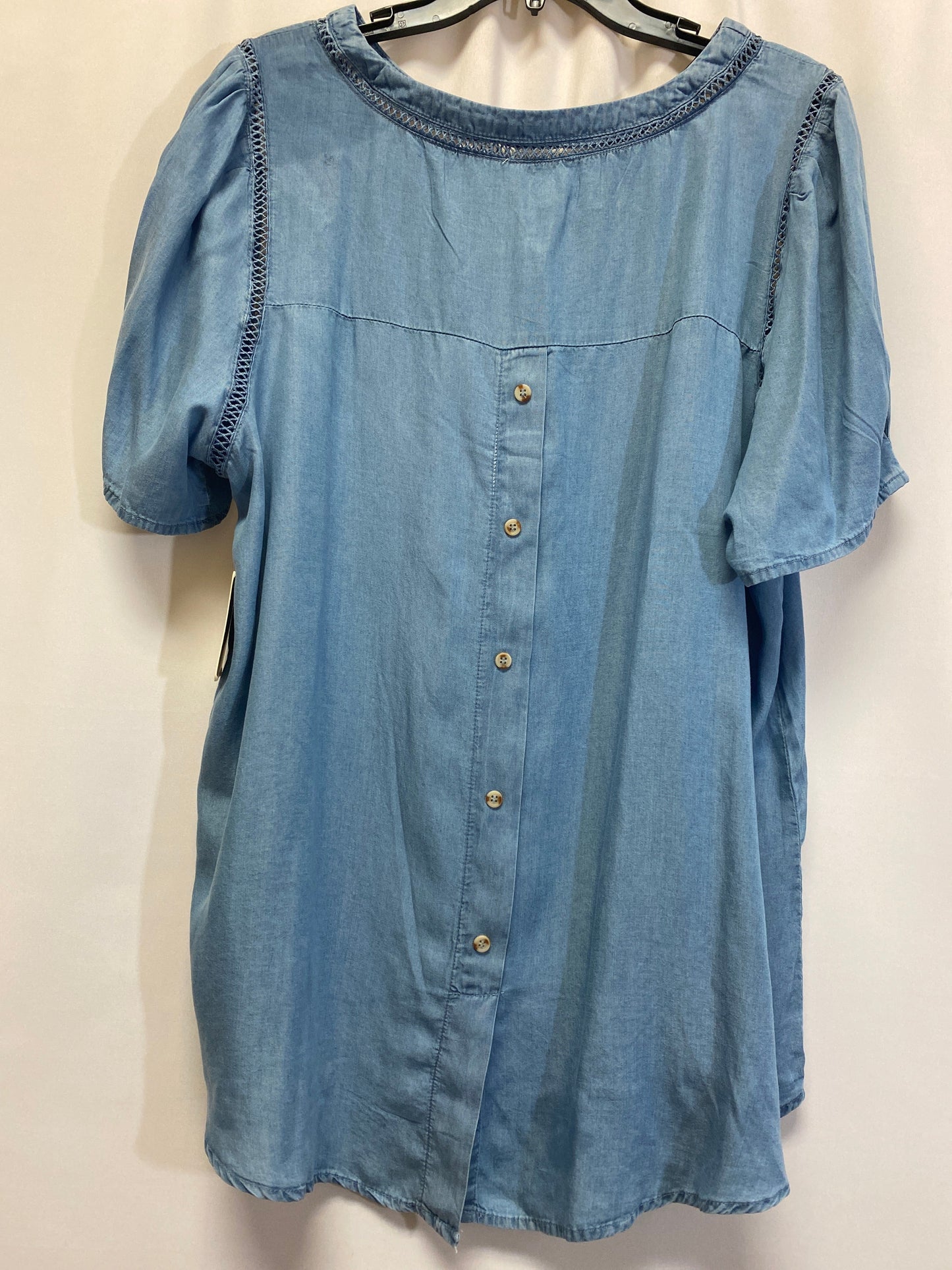 Blue Top Short Sleeve Blu Pepper, Size 2x