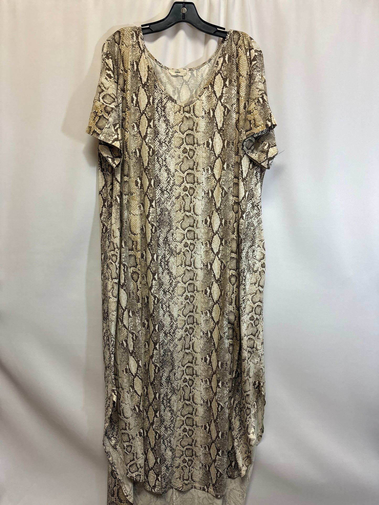 Snakeskin Print Dress Casual Maxi Entro, Size 2x