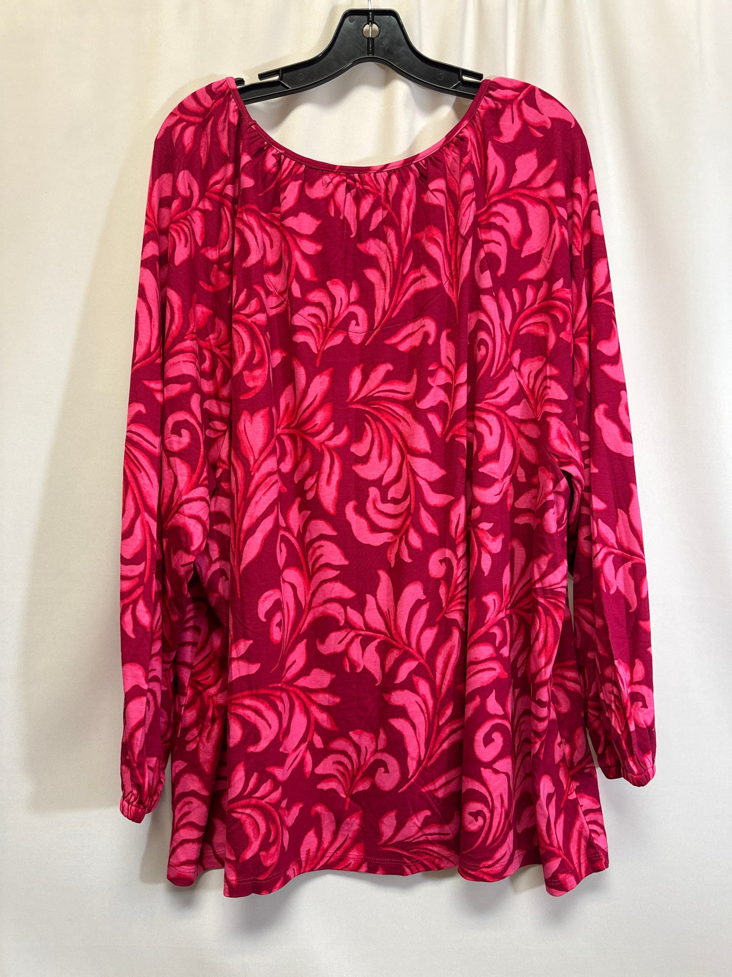 Pink Top Long Sleeve Isaac Mizrahi Live Qvc, Size 3x