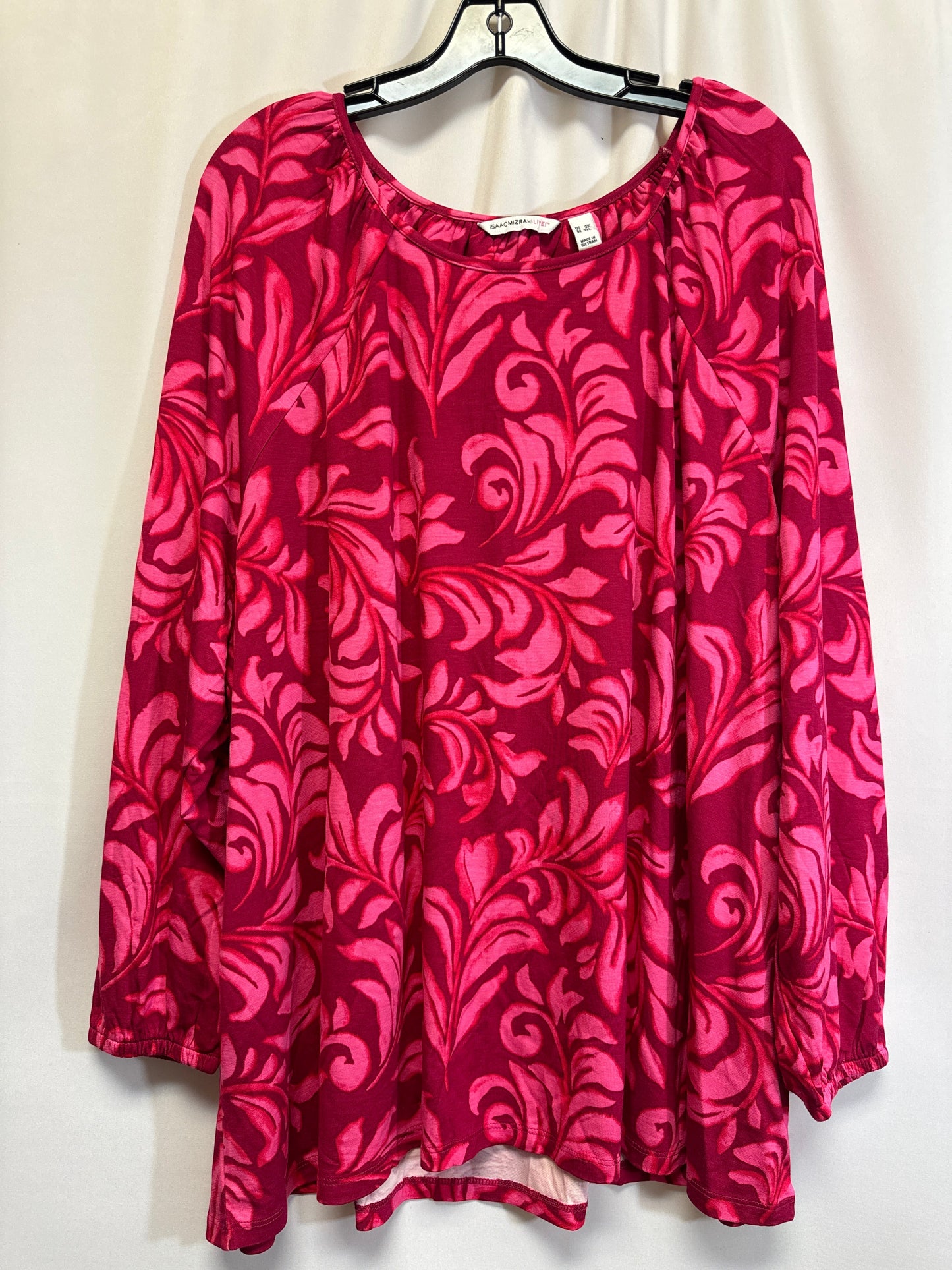 Pink Top Long Sleeve Isaac Mizrahi Live Qvc, Size 3x