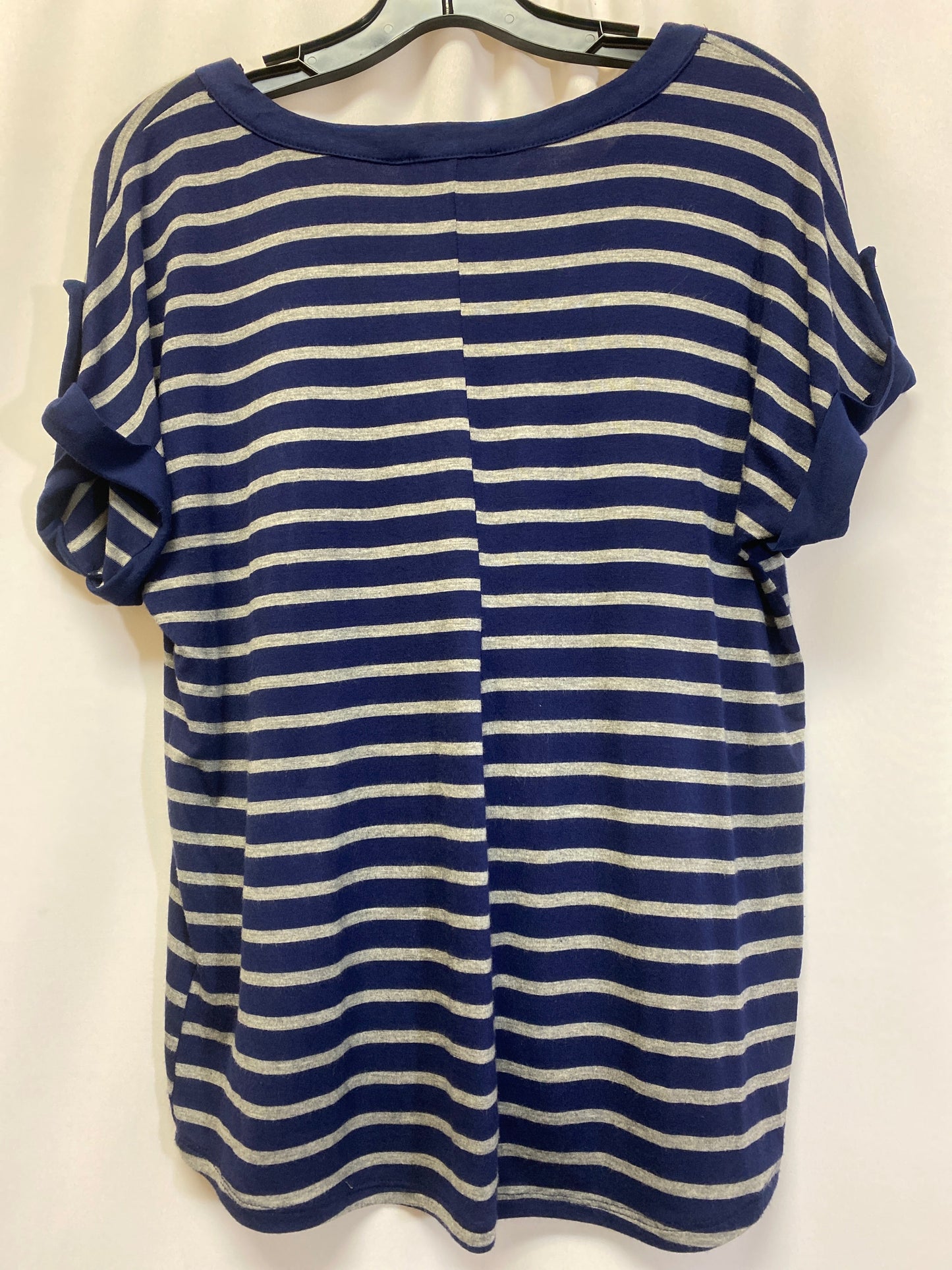 Navy Top Short Sleeve Clothes Mentor, Size L