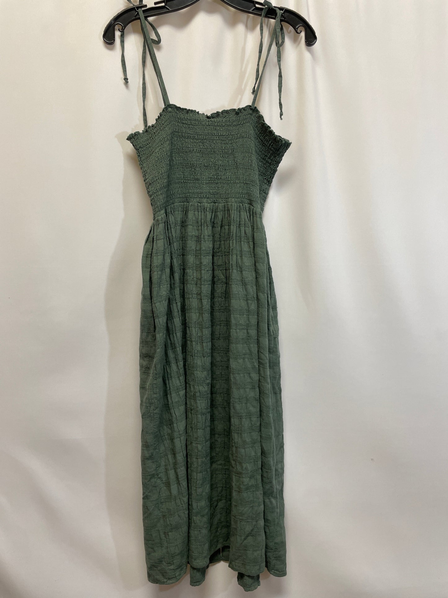 Green Dress Casual Midi Aerie, Size S