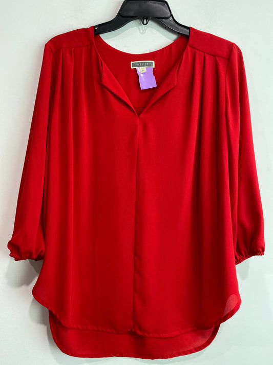 Red Top Long Sleeve Pleione, Size M