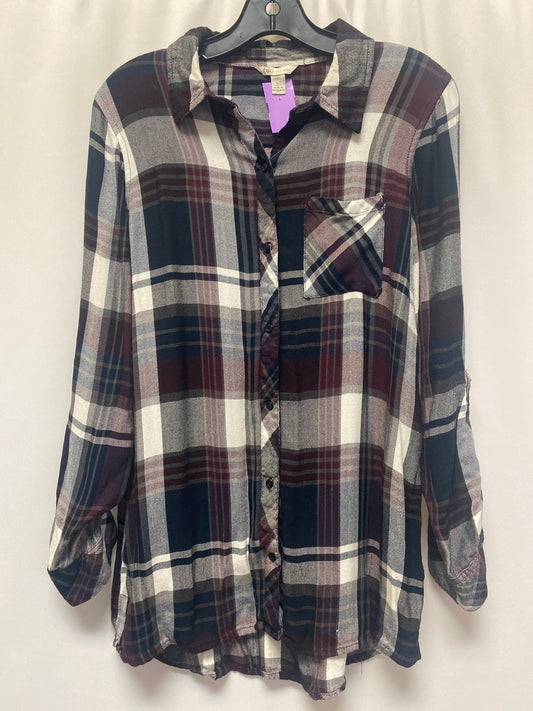 Plaid Pattern Top Long Sleeve Cato, Size L