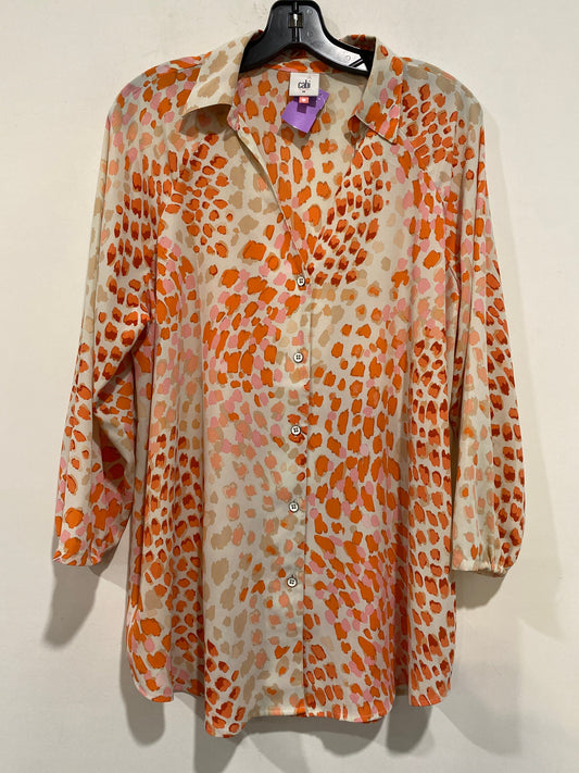 Orange Top Long Sleeve Cabi, Size M