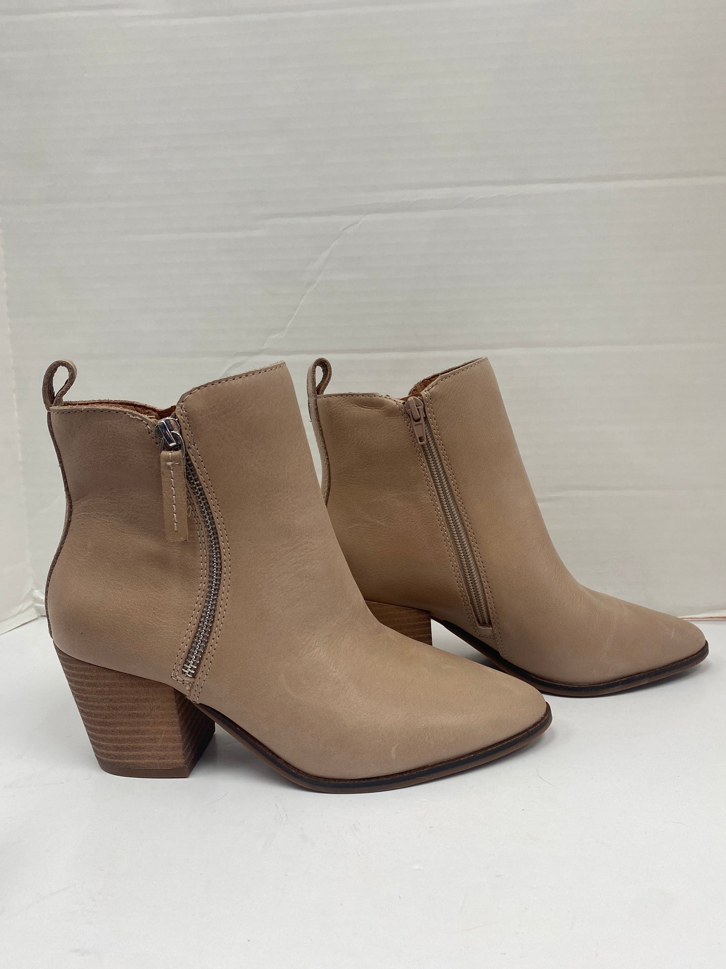 Beige Boots Ankle Heels Lucky Brand, Size 7.5