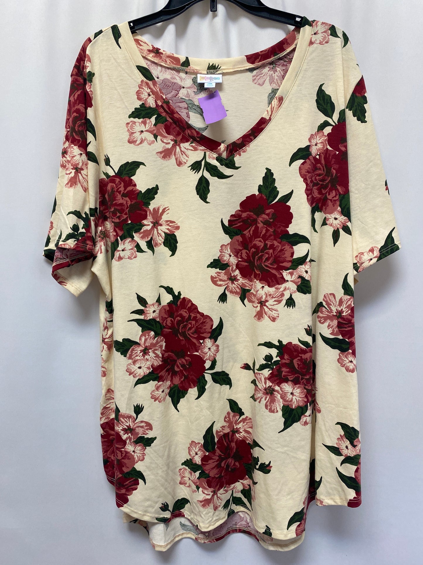 Cream Top Short Sleeve Lularoe, Size 2x