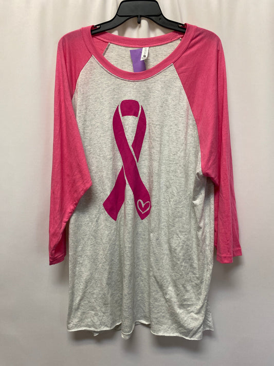 Pink Top 3/4 Sleeve Next Level, Size 3x