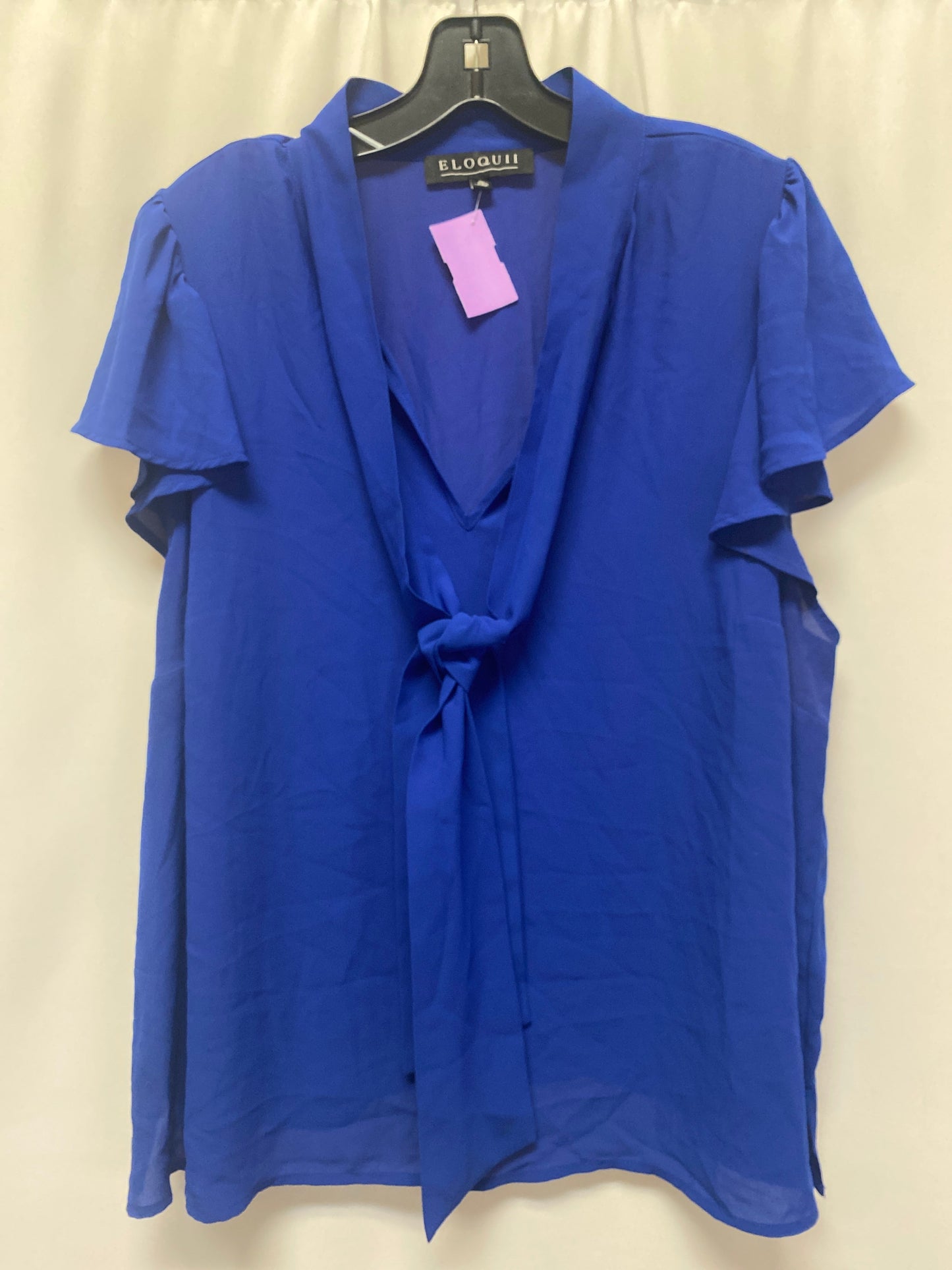 Blue Top Short Sleeve Eloquii, Size 2x