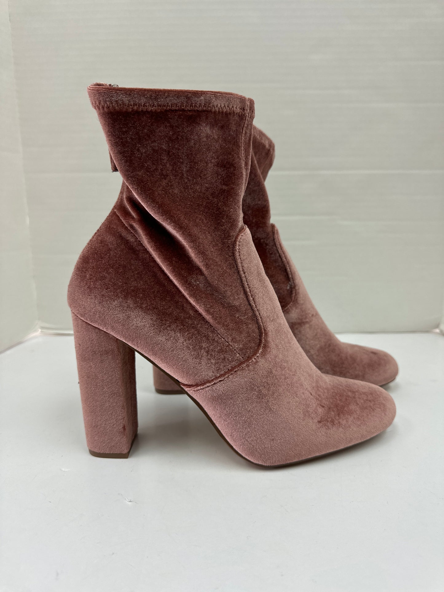 Pink Boots Ankle Heels Steve Madden, Size 10