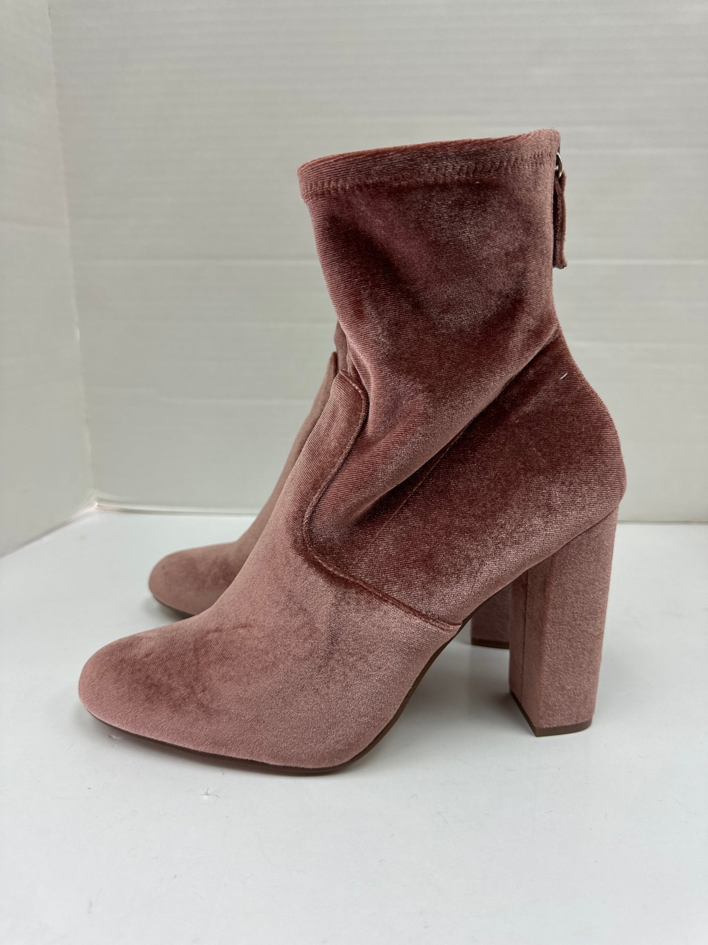 Pink Boots Ankle Heels Steve Madden, Size 10